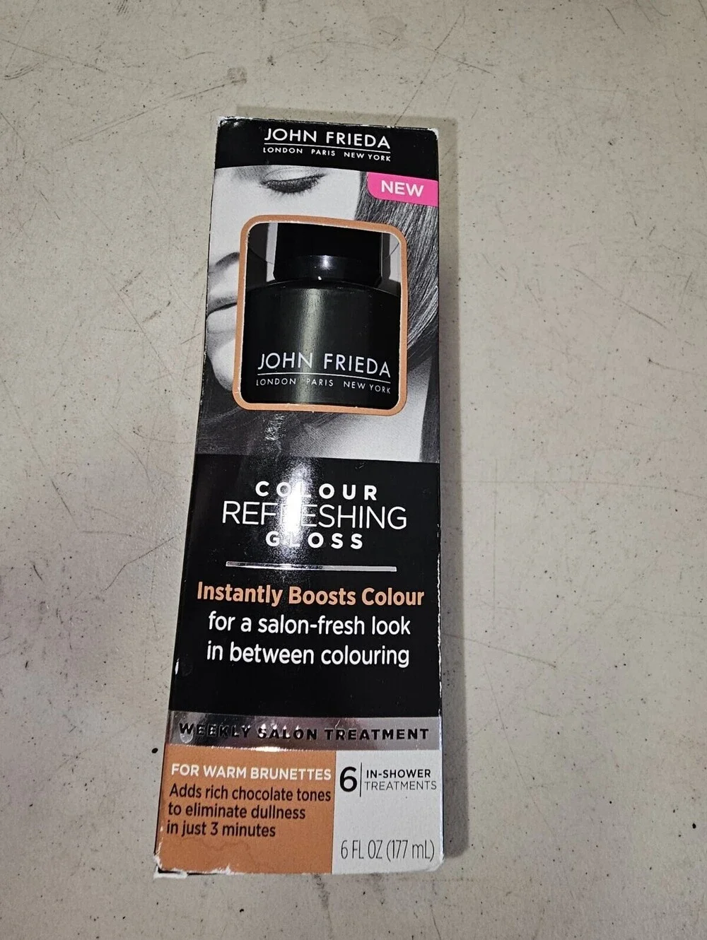 John Frieda Colour Refreshing Gloss WARM BRUNETTES Shower Treatment New NO Box
